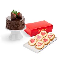 Heart Cookies  Chocolate Strawberries Cake Gift