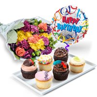 Cupcakes Bouquet  Balloon Gift Set