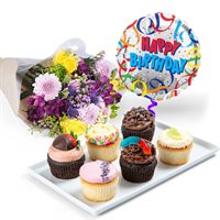 Cupcakes Bouquet  Balloon Gift Set