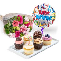Cupcakes Bouquet  Balloon Gift Set