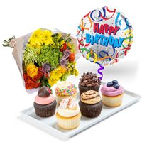 Cupcakes Bouquet  Balloon Gift Set
