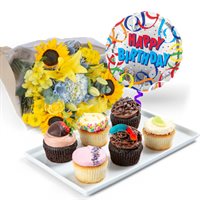 Cupcakes Bouquet  Balloon Gift Set