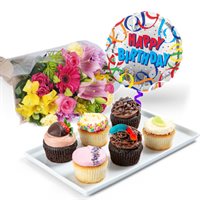 Cupcakes Bouquet  Balloon Gift Set