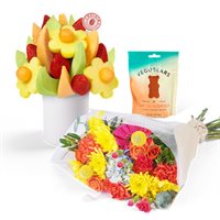 Gummy Bears Fruit  Flowers Gift Bundle