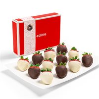 White And Milk Chocolate Dipped Strawberries Box