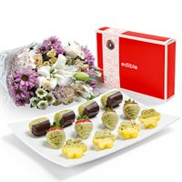 Matcha Fruit with Flowers