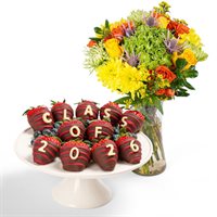 Class of 2025 Dessert Platter Flowers Gift Set