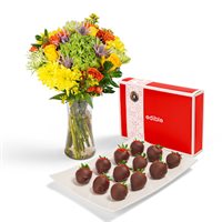 Bouquet and Dipped Berry Gift Set