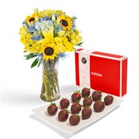 Bouquet and Dipped Berry Gift Set