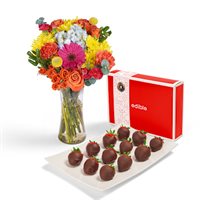 Bouquet and Dipped Berry Gift Set
