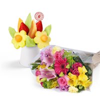 Sweet Appreciation Flowers  Fruit Bouquet Gift