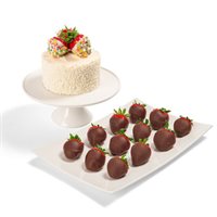 Celebration Cake  Chocolate Dipped Strawberries Bundle