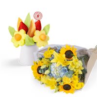Sweet Appreciation Flowers  Fruit Bouquet Gift
