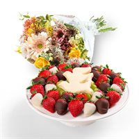 Sincerest Sympathy Chocolate  Fruit Platter