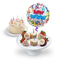 Happy Birthday Cake  Confetti Dipped Fruit Bundle